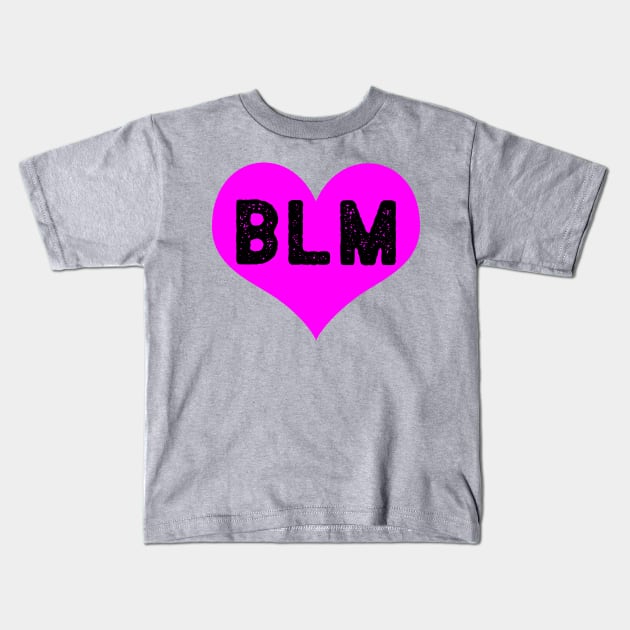 BLM - Black Lives Matter Hot Pink Heart Kids T-Shirt by TrendHawk